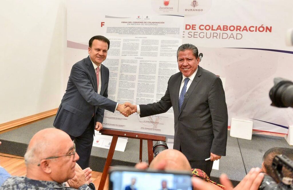 Gobernadores firman acuerdo de seguridad entre Durango y Zacatecas