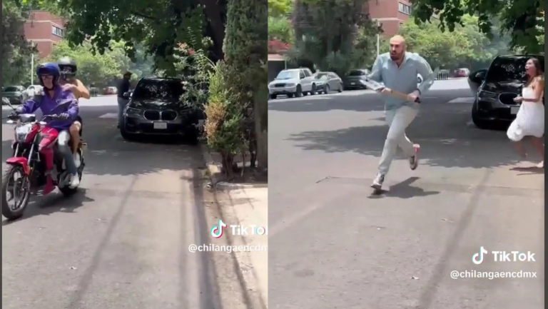 Video viral captan a amante escapando en moto mientras es perseguido por el esposo