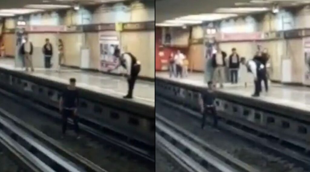 Incidente en el Metro: Hombre bajo efectos de drogas pone en riesgo su vida