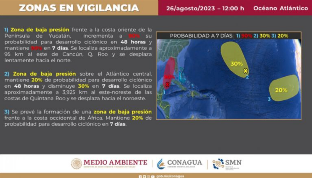 Prevén formación de ciclón «Idalia» al este de Cancún