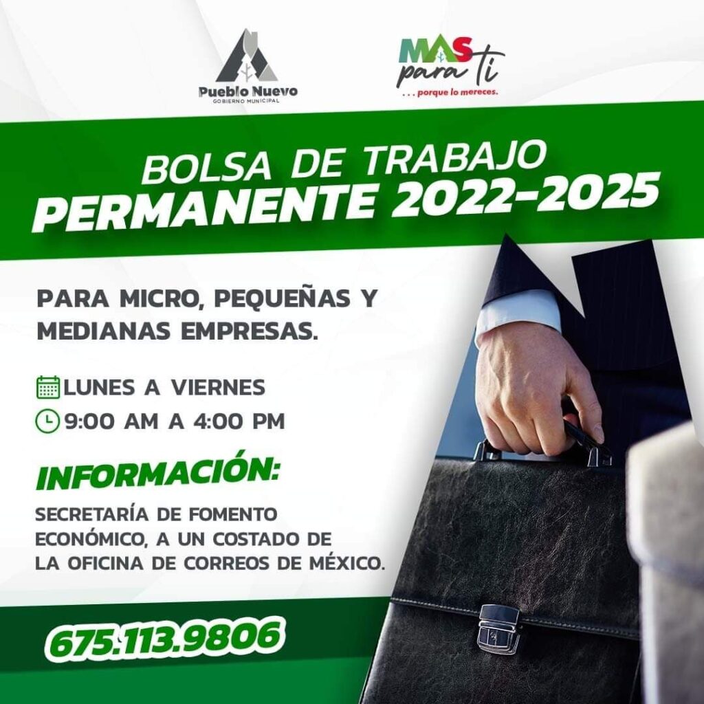 Inicia bolsa de trabajo en fomento económico municipal