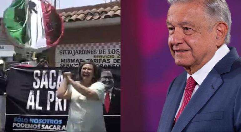 AMLO exhibe video de Xóchitl Gálvez rompiendo una piñata del PRI