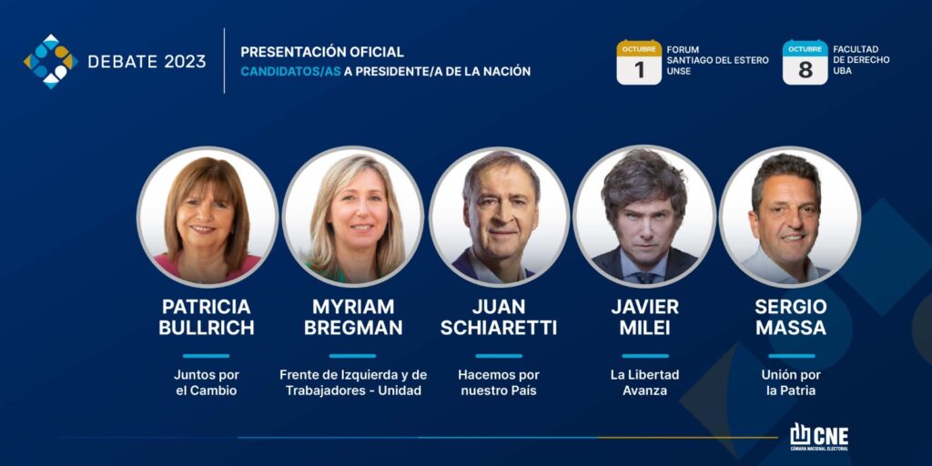 Argentina se prepara para el primer debate presidencial a dos semanas de las elecciones