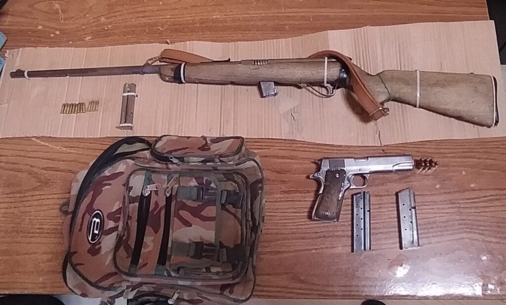 Aseguran armas de fuego en la sierra de Durango