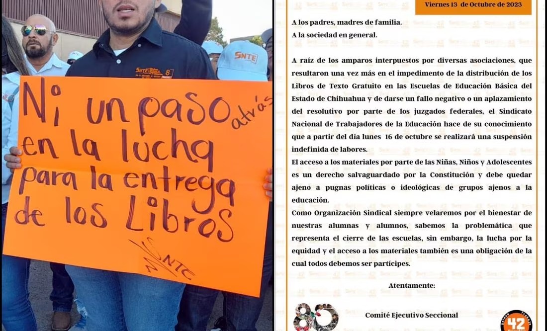 Anuncian paro total en escuelas de Chihuahua por suspensión de entrega de libros de tex
