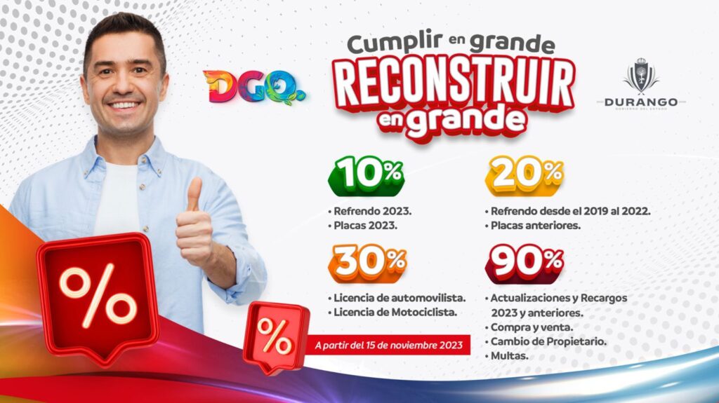 Anuncian descuentos para cambio de placas, refrendo y licencias de manejo