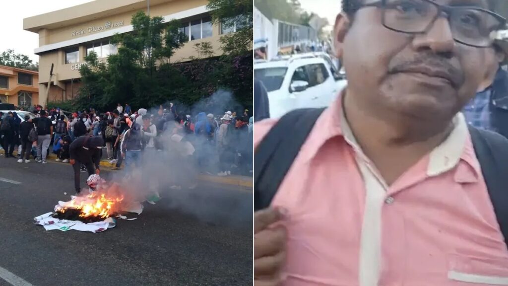 Agreden al periodista Hugo Velasco durante protesta en Oaxaca