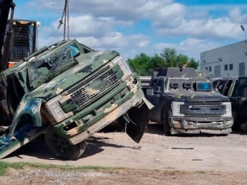 FGR destruyó 20 vehículos «monstruo»; se presumen eran de carteles de la droga