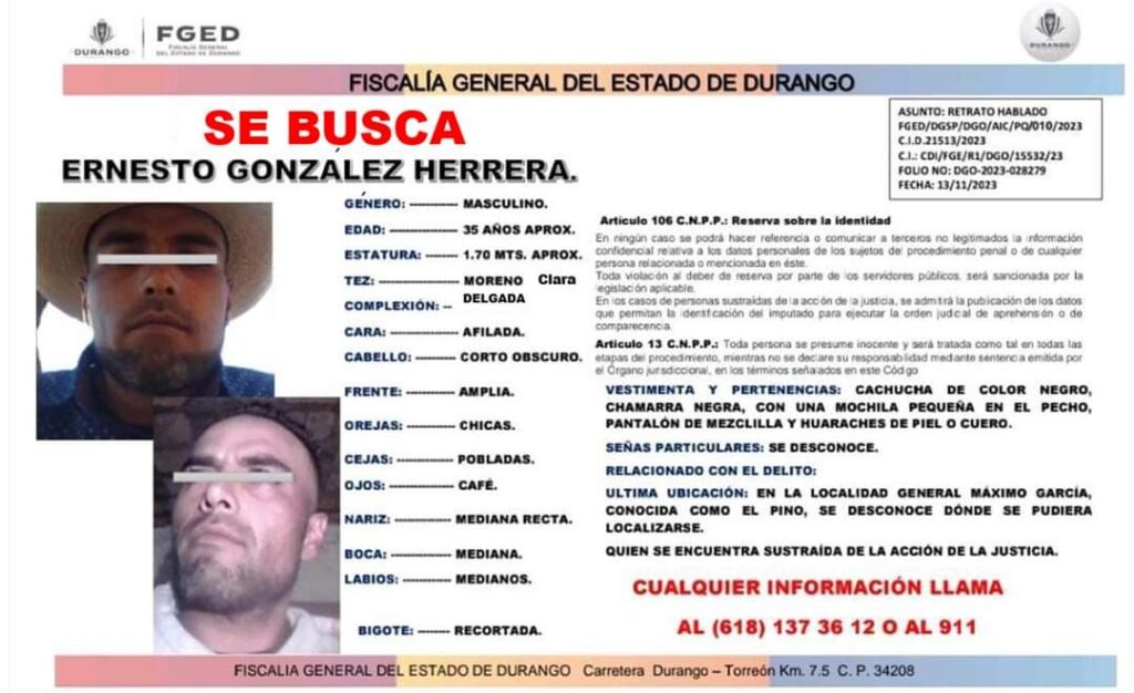 Lo buscan por asesinar a su pareja y a su hijastro
