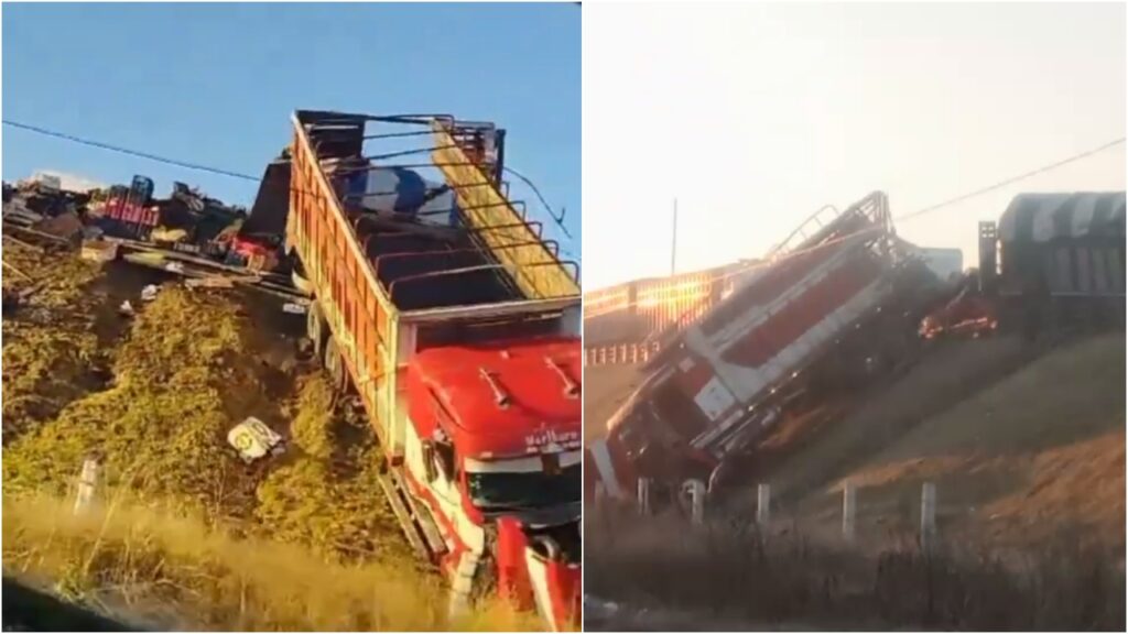 Choque de camiones en el Circuito Exterior Mexiquense deja 7 muertos