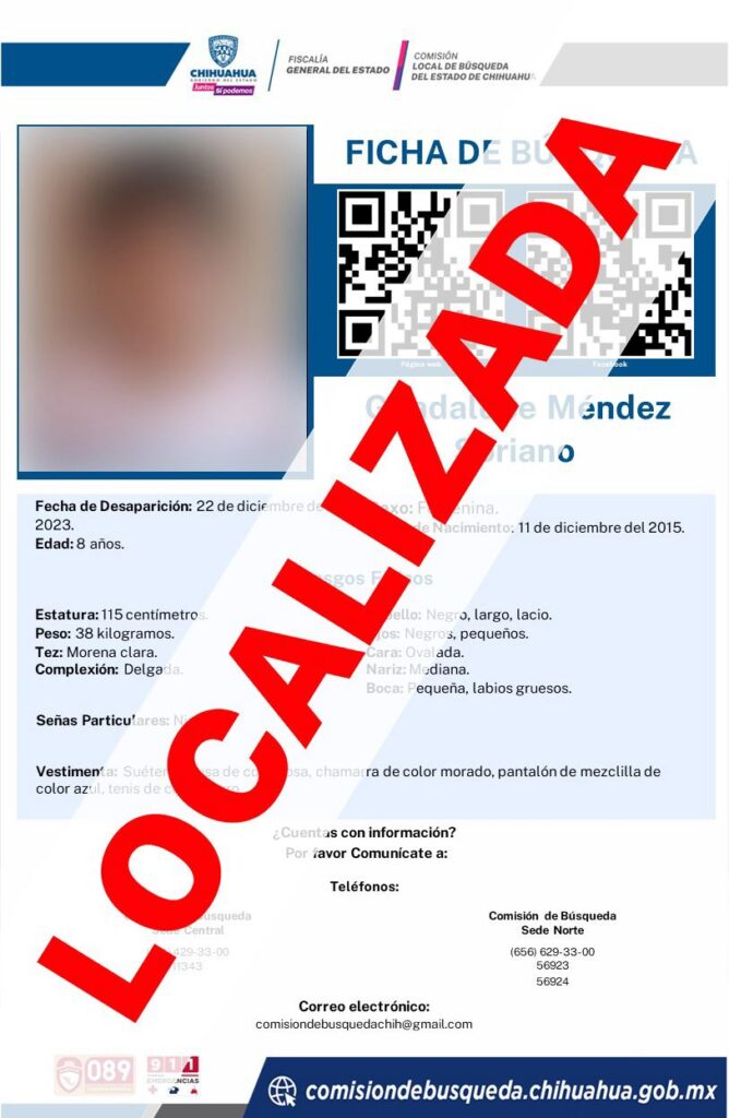 Localizan a madre e hija desaparecidas en Juárez