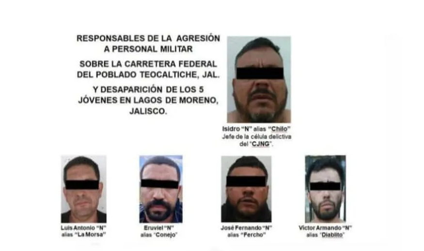 Vinculan a proceso a los cinco detenidos Jalisco; presuntos implicados en el caso Lagos de Moreno