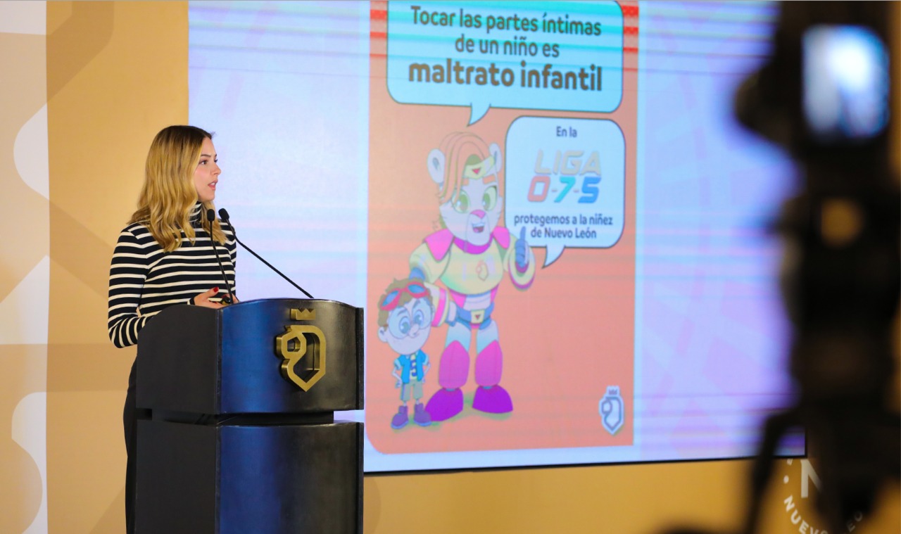 Mariana Rodríguez presenta Liga 075 para denunciar maltrato infantil en NL
