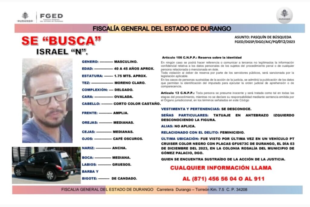 Rastrean en todo el país a Israel por ahorcar a su esposa
