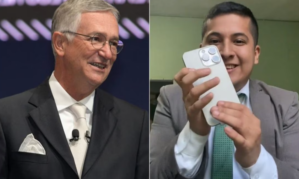 Viral en redes: Trabajador de Elektra comparte su alegría al recibir iPhone 15 Pro Max de Salinas Pliego.