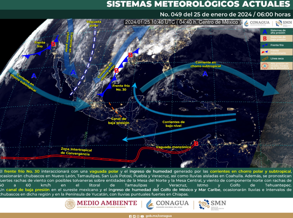 Prevén nevadas en 3 estados y temperaturas de hasta -10 grados en otras 6 entidades