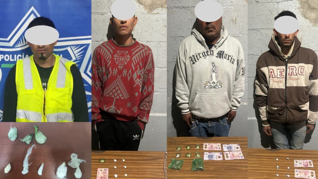 Aunque tratan de escapar, detienen a cuatro con droga