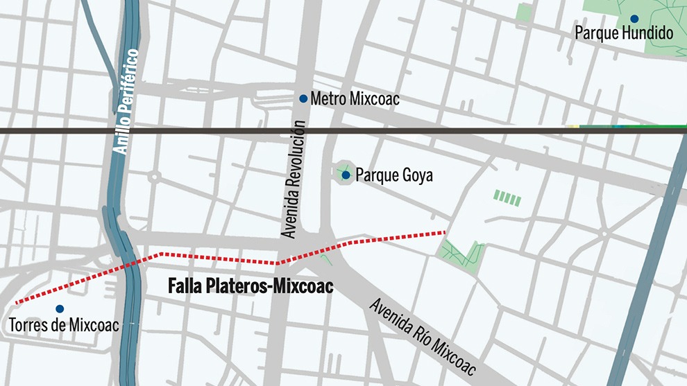 Conoce el punto exacto en el que pasa la Falla de Plateros-Mixcoac en CDMX