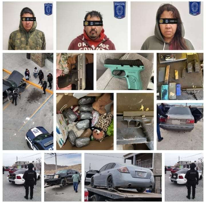 En cateos sorpresa detienen a 4 personas, aseguran armas, narcóticos, vehículos entre otros