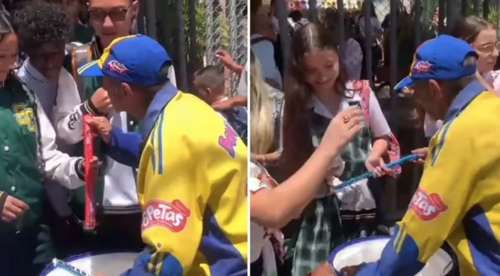 Jóvenes hacen feliz a vendedor de congeladas al adquirir todo su inventario