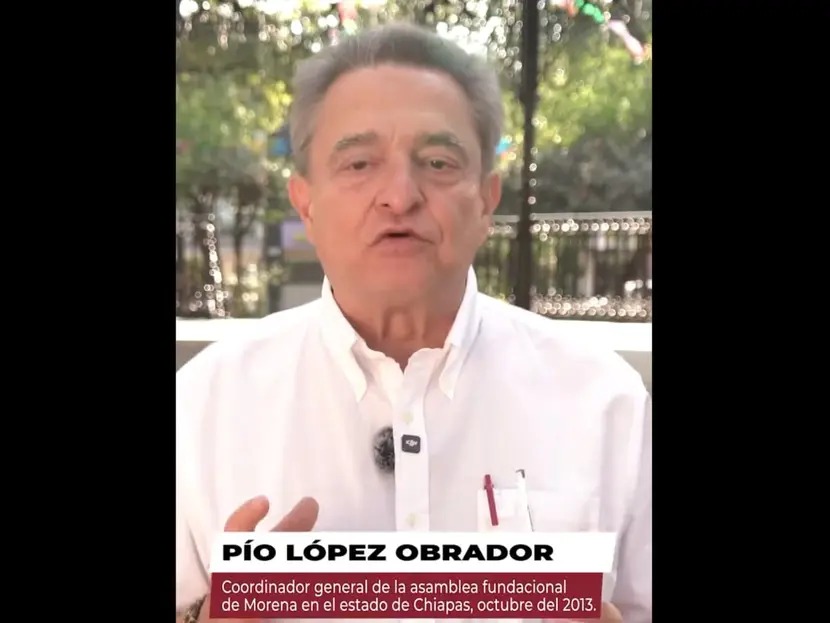 Pío López Obrador respalda a Eduardo Ramírez; pide apoyarlo rumbo a gubernatura de Chiapas