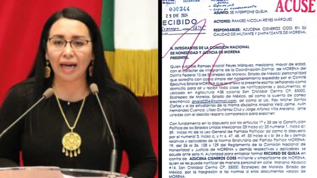 Presentan denuncia contra diputada Azucena Cisneros por desvío de recursos