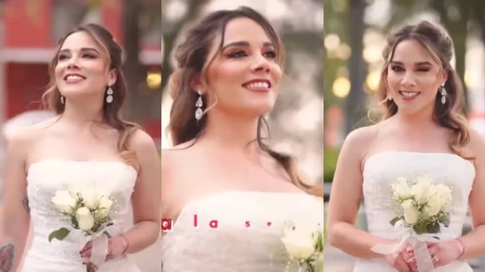 Candidata a diputada por Morena pide «el sí» a ciudadanos vestida de novia