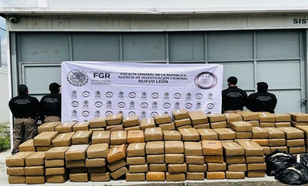 Aseguran 1.5 toneladas de marihuana y 2.1 kilos de metanfetamina en Nuevo León