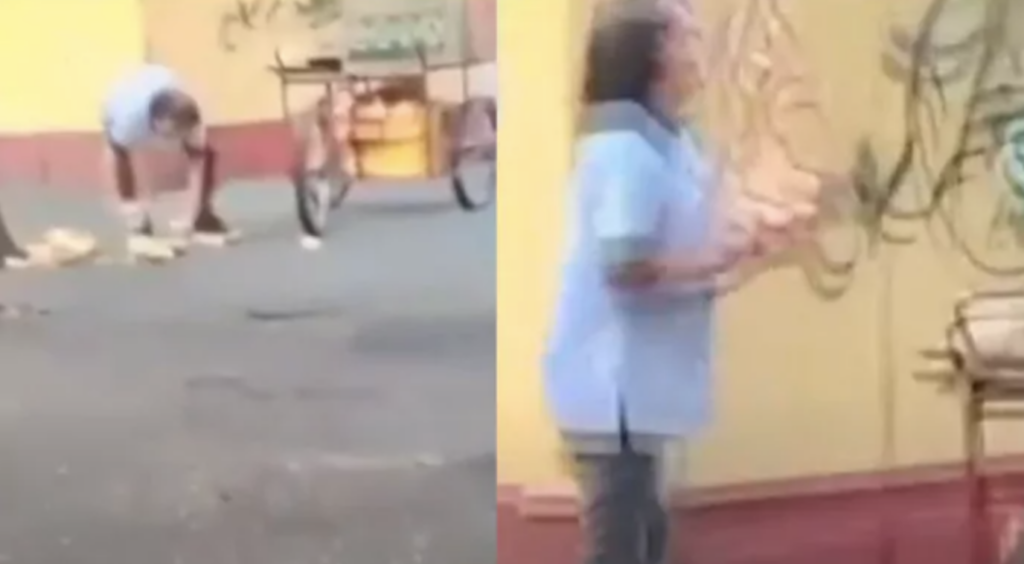 Indignación en Ciudad de México tras la difusión de un video donde un repartidor recoge bolillos del suelo para venderlos