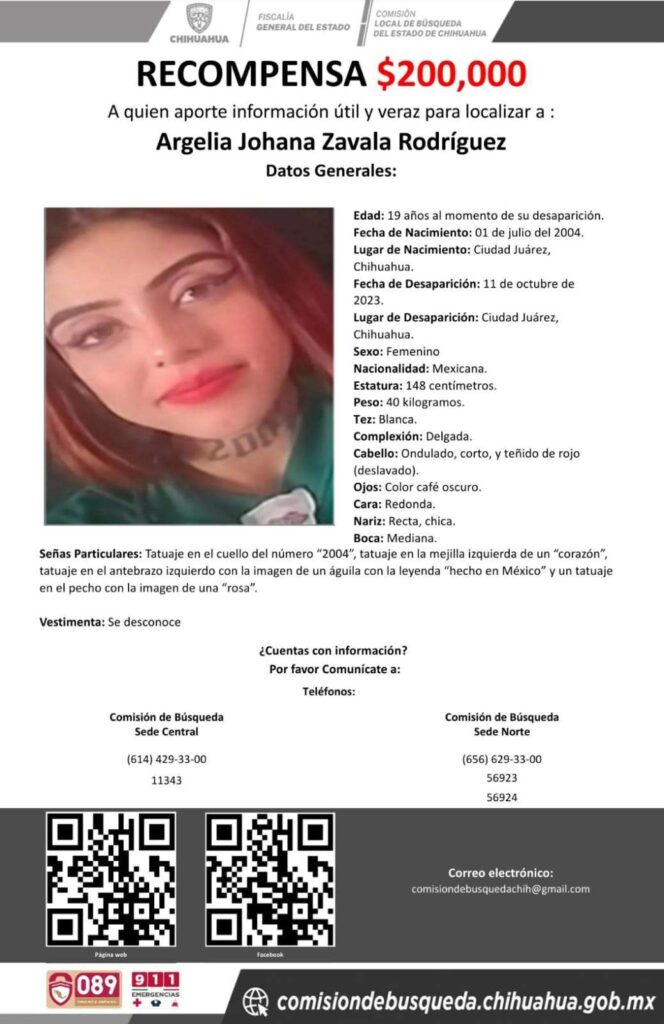 Dan recompensa para dar con el paradero de jovencita de 19 años desaparecida