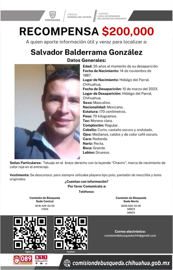 Buscan a parralenses desaparecidos hace más de un año; ofrecen 200 mil pesos