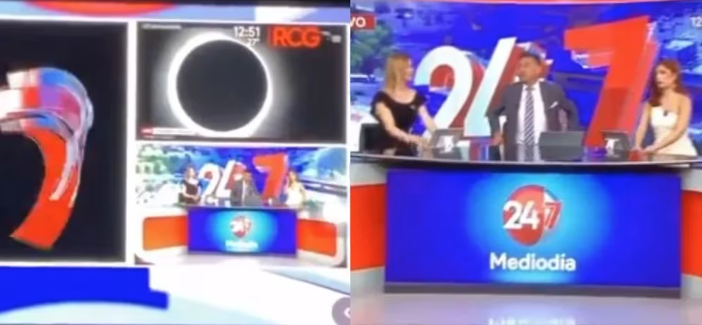 Televisora transmite eclipse en vivo y resultó ser una imagen de unos testículos