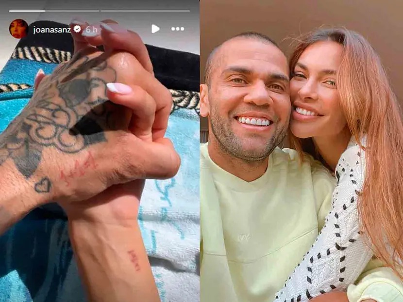 Esposa de Dani Alves publica foto sujetando la mano del futbolista y le llueven críticas
