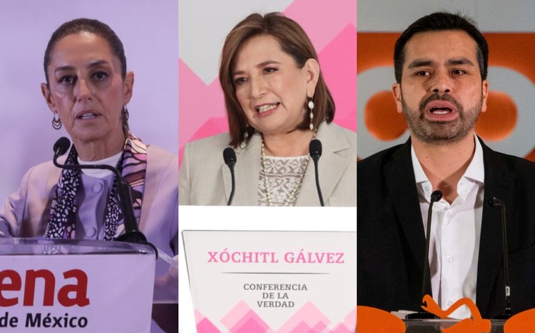 Estos son los muñecos de Sheinbaum, Xóchitl y Máynez que presumen en campaña