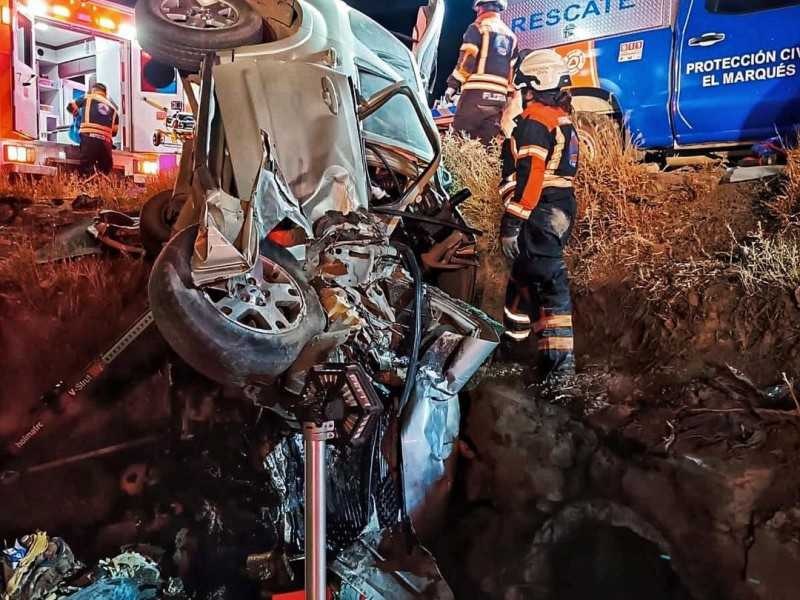 Mueren cuatro menores durante volcadura en carretera El Marqués