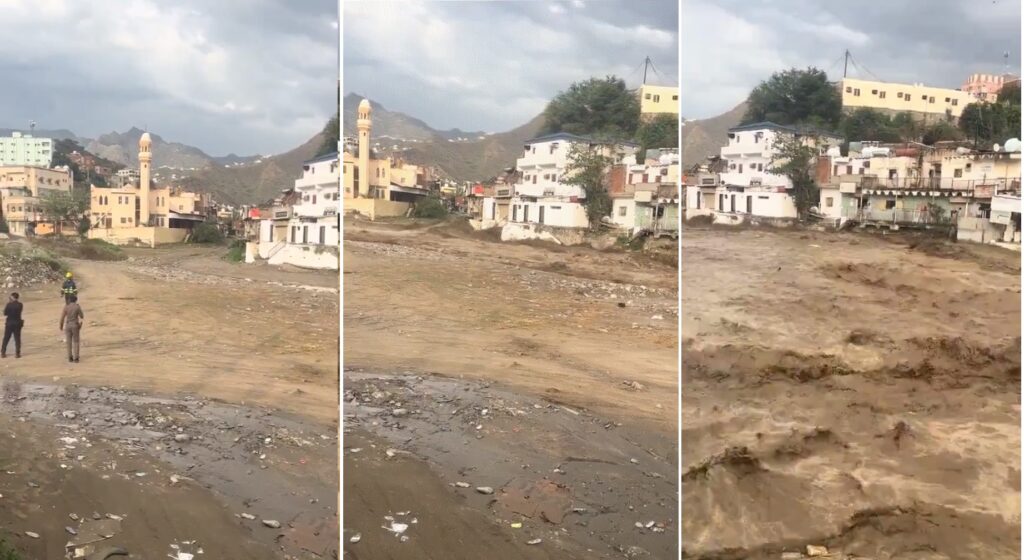 Río deja bajo el agua a la ciudad de Al Dayer en Arabia Saudita