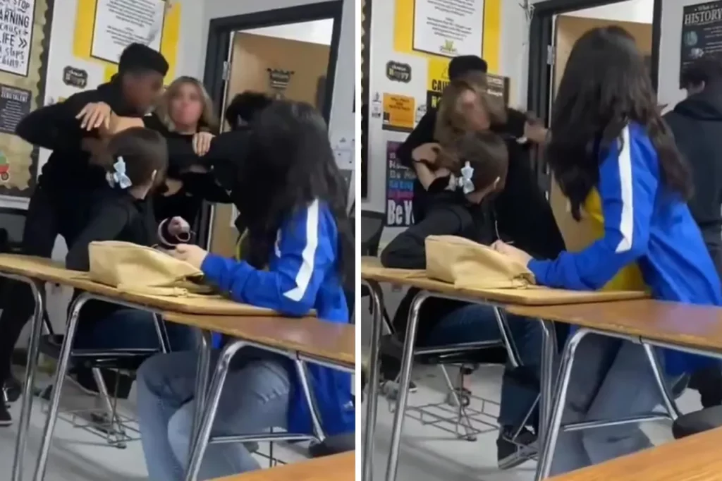 Maestra intenta detener una pelea y acaba azotada en el piso
