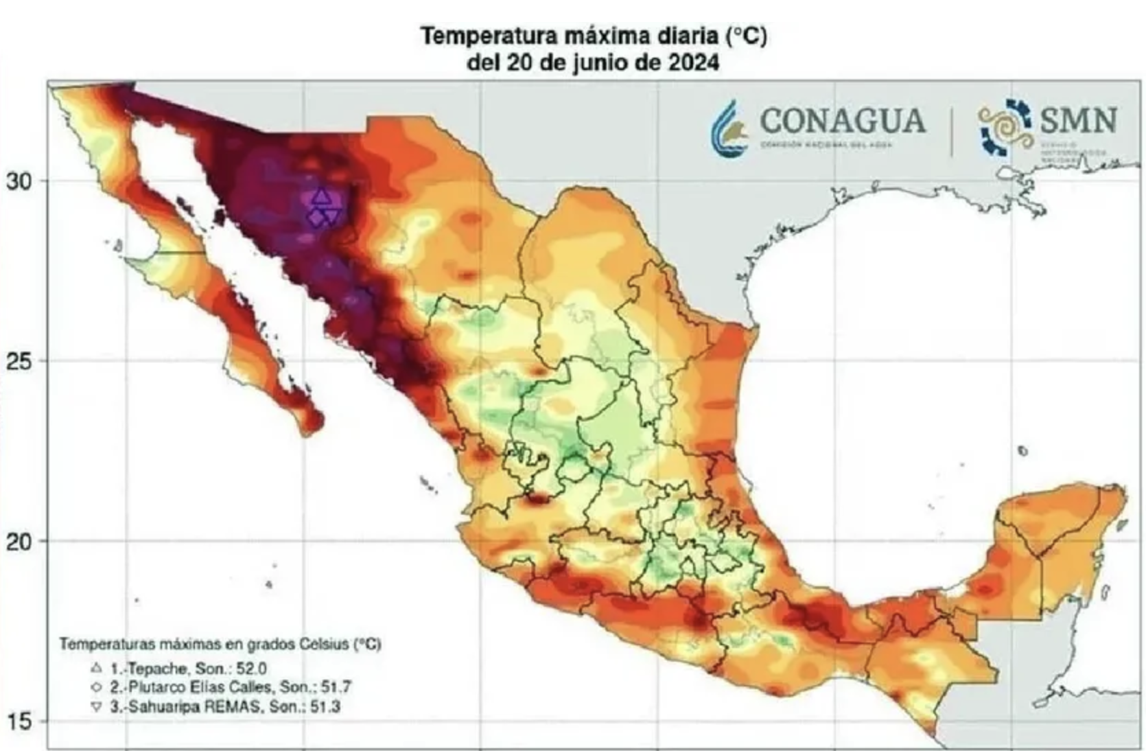 Sonora alcanza los 52 grados celsius: Récord de temperatura en México ...