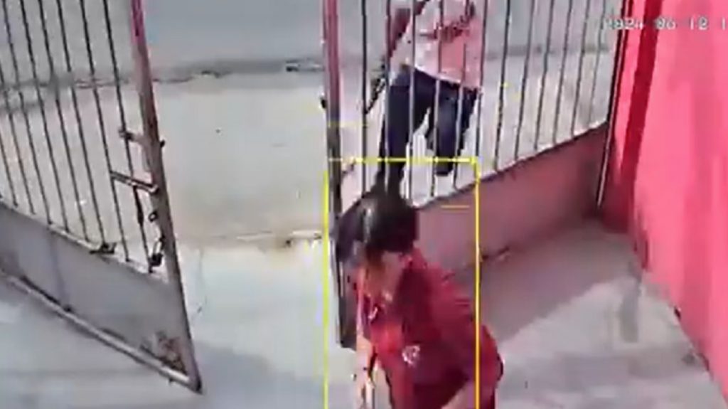 Una mujer ruega a los ladrones mientras la amenazan con un arma en su propia casa
