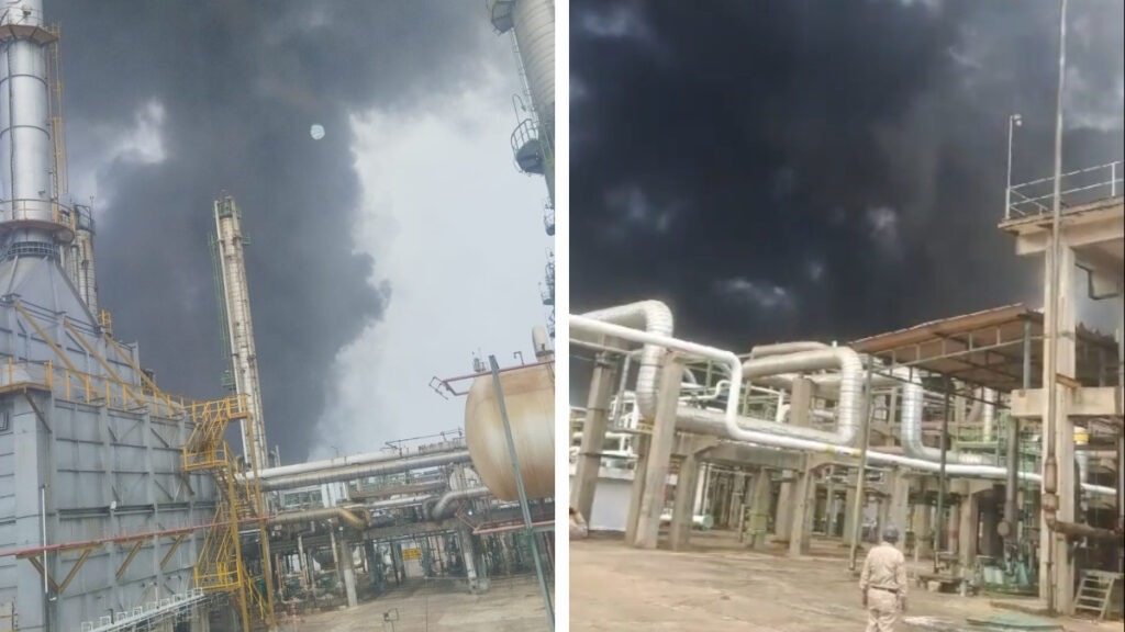 Reportan explosión e incendio en instalaciones de Pemex en Reforma, Chiapas