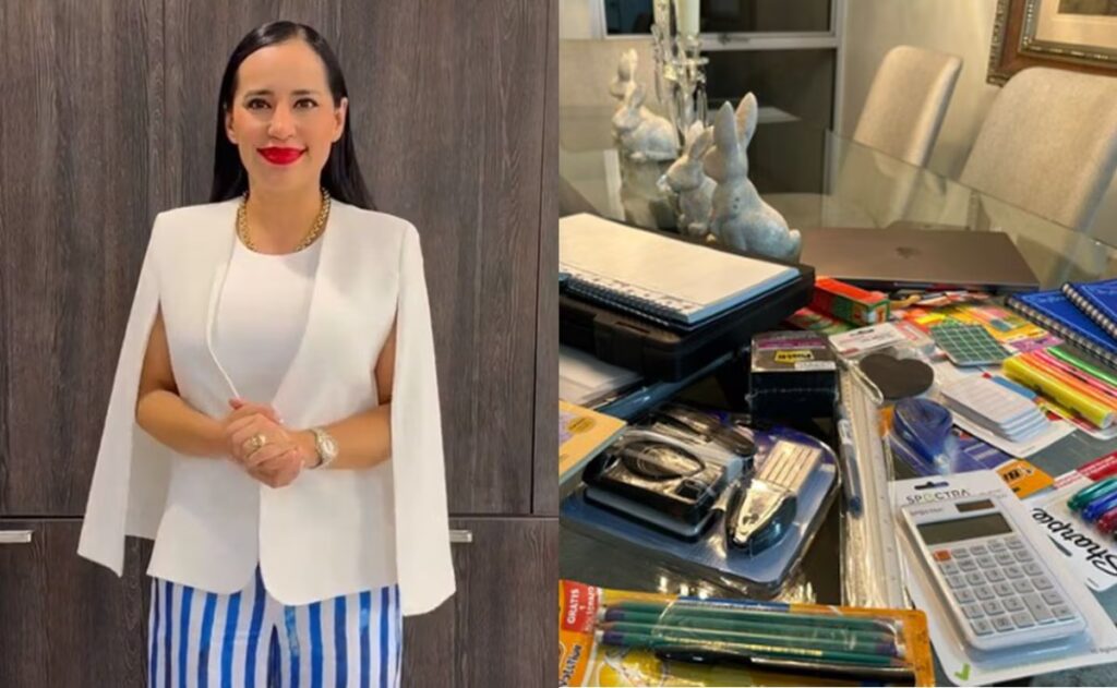 Tunden a Sandra Cuevas por mostrar útiles escolares de «primaria» para doctorado