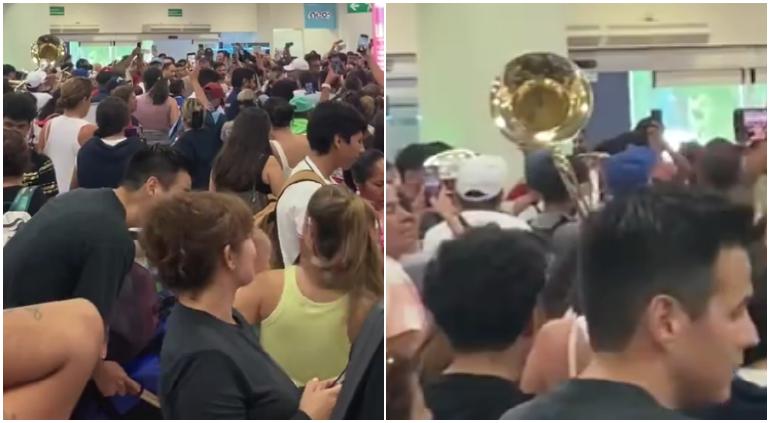 VIDEO: Afectados por falla mundial de Microsoft cantan ‘Cielito Lindo’ en Aeropuerto 
