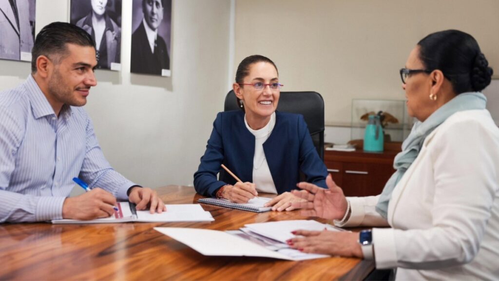 Sheinbaum se reúne con Omar García Harfuch y Rosa Icela Rodríguez