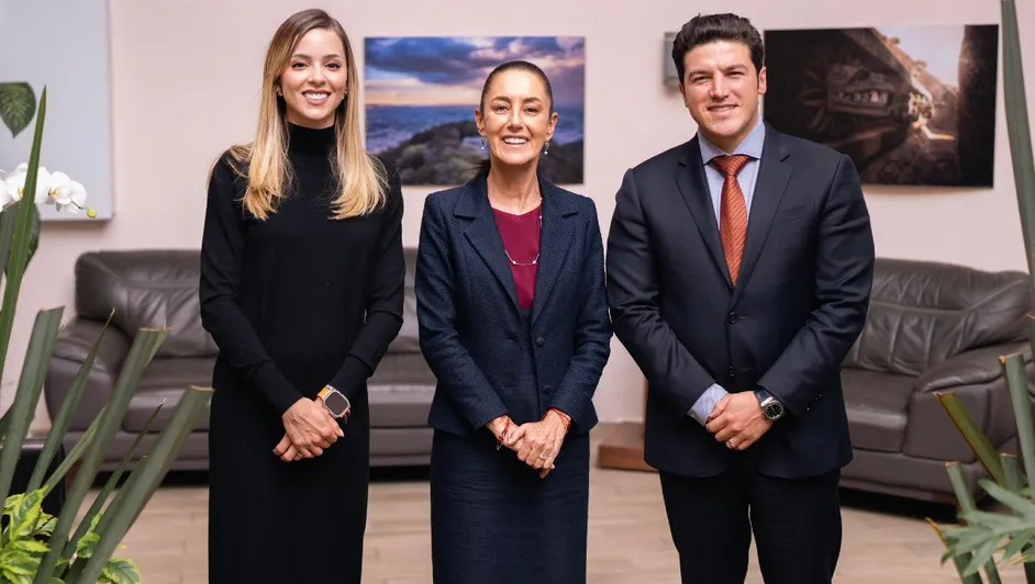 Samuel García y Mariana Rodríguez se reúnen con Sheinbaum en CDMX 