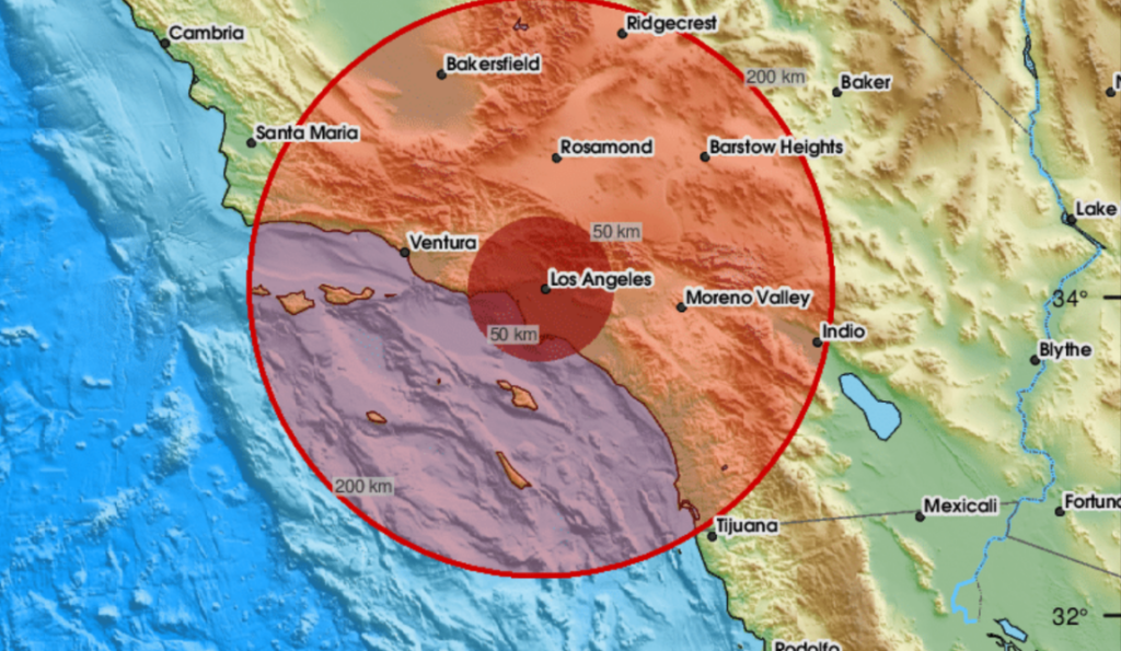 Sismo de gran magnitud impacta las costas de California