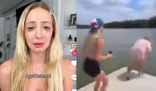 VIDEO: Influencer le paga a mujer vulnerable para lanzarse al lago y luego huye de la escena