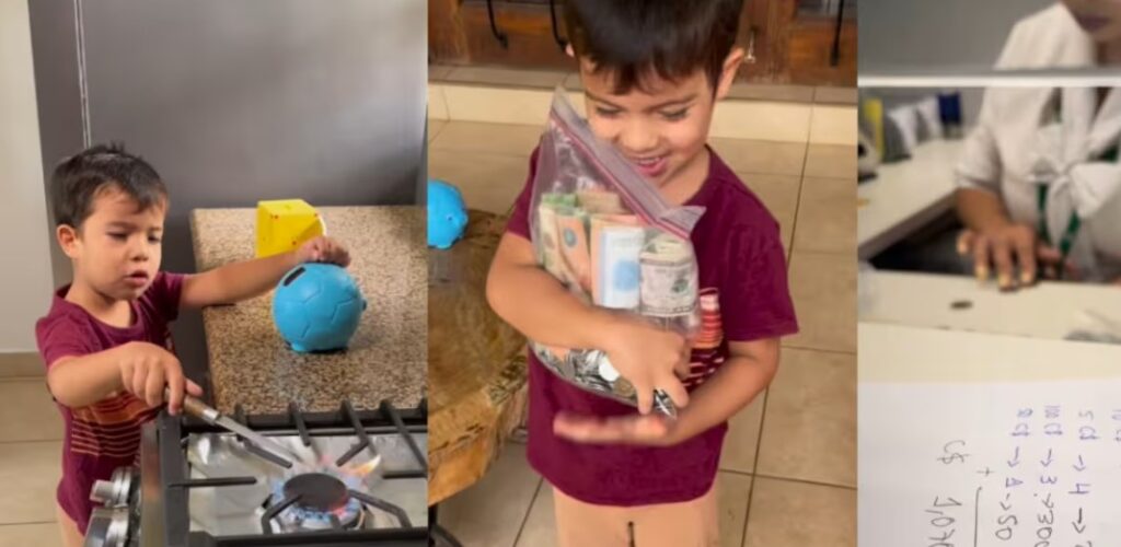Niño abre su primera cuenta de ahorro tras 3 años de esfuerzo