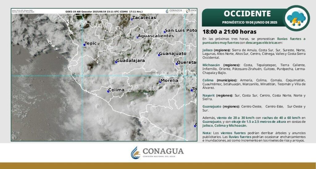 LUVIAS MUY FUERTES PARA NAYARIT, ESTE JUEVES Y VIERNES