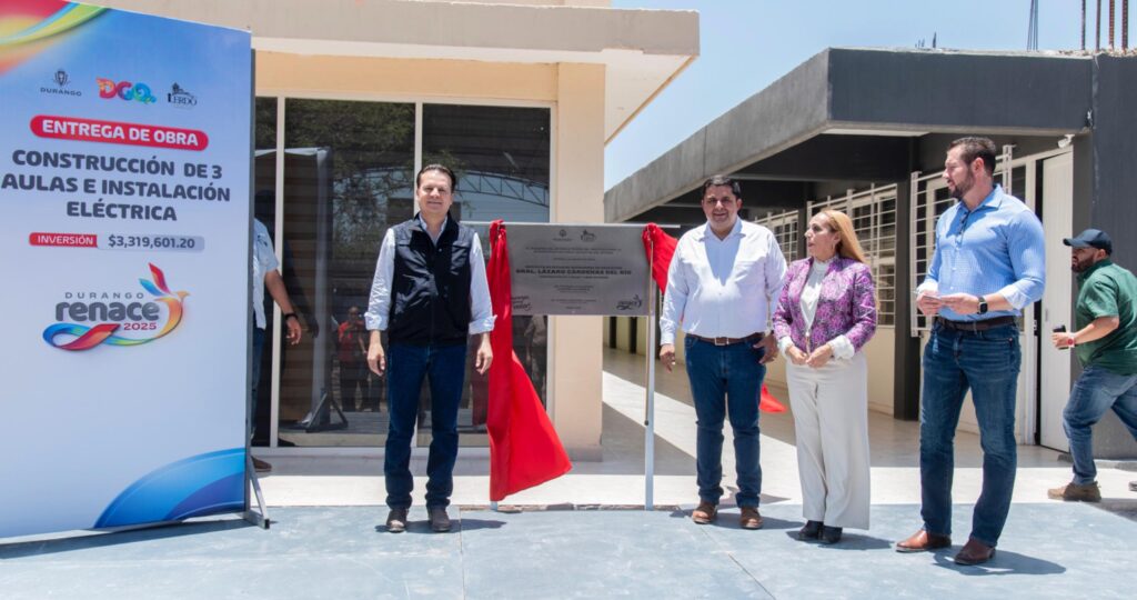 Esteban y Homero cumplen con estudiantes de Lerdo: entregan aulas, biblioteca e infraestructura moderna en el IESEN