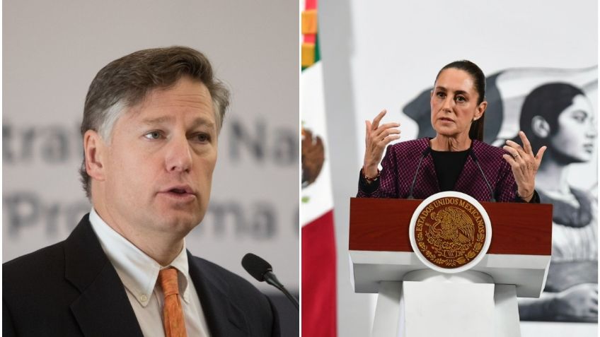 Sheinbaum recibe a Christopher Landau en Palacio Nacional